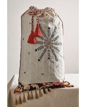 Free People Floral Tassel Gift Sack Top - Grey