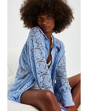 Intimately By Free People All Day Lace House Shirt - Blue