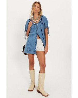 Free People Farley Chambray Tunic - Blue