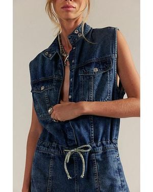 Free People Half Time Romper - Blue