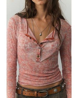 Free People Floral Haze Henley - Multicolour