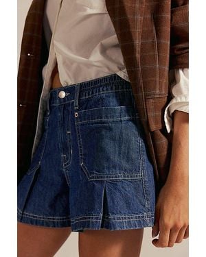 Free People Ashland Pleated Shorts - Natural