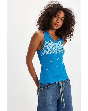 Ragabond Hawaiian Tank Top By - Blue