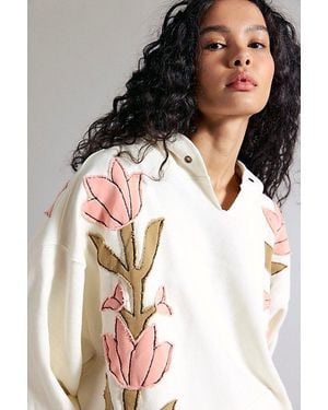 Free People It's A Vibe Flowers Hoodie - White
