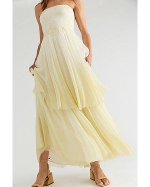 Free People Nigel Preston Romance Strapless Maxi Dress - Yellow