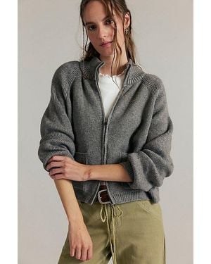 Free People On It Zip-Up Cardigan - Grey