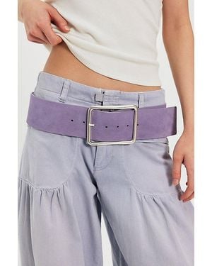 Free People Suede Hex Hip Belt - Purple