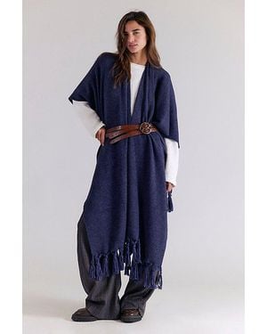 Free People Blanket Duster Wrap Top - Blue