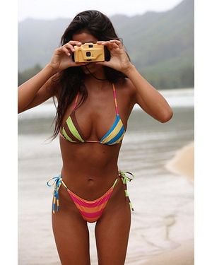 Solid & Striped Iris Triangle Bikini Top - Red