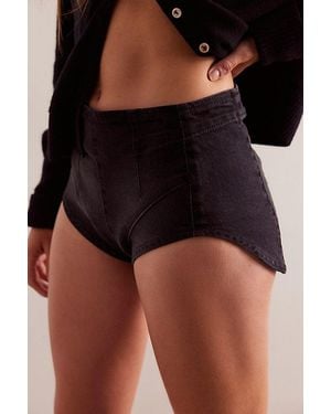 Free People Keep It Brief Denim Micro Shorts - Black