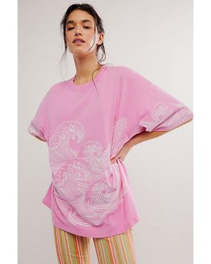 Daydreamer Exploded Waves One-Size Tee - Pink