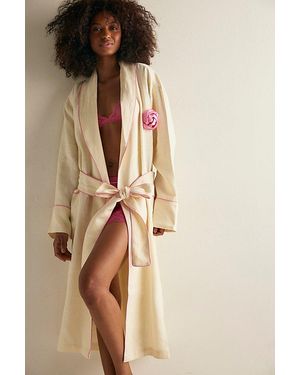 Sleeper The Rose Linen Robe - Natural