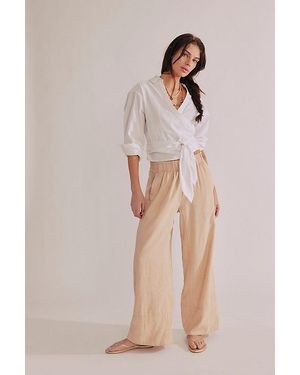 Free People Day's End Linen Pull-On Trousers - Multicolour