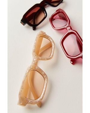 Free People Two Of Us Retro Rectangle Sunglasses - Multicolour