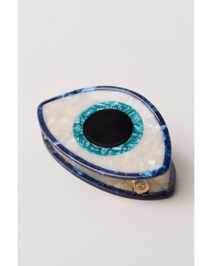 Solar Eclipse Hand Painted Claw Clip - Blue