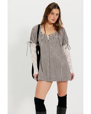 Free People Farley Gingham Tunic - Grey