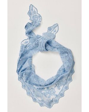 Free People Forever Lace Triangle Scarf - Blue