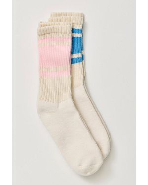 Free People Mono Stripe Crew 2 Pack Socks - Multicolour