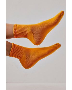 American Trench Solid Shortie Crew Socks - Orange