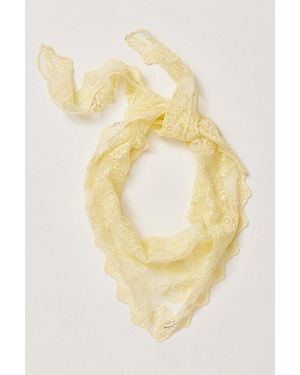 Free People Forever Lace Triangle Scarf - Yellow