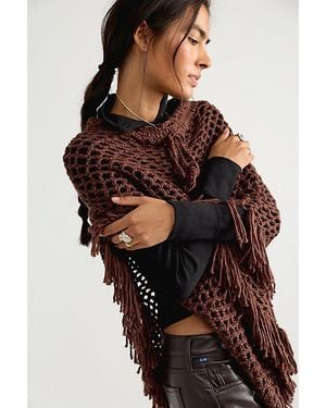 Free People Norr Funnel Poncho - Black