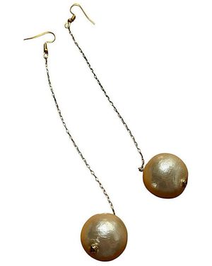 Personal Choice Oversized Faux Pearl Drops Earrings Selected By Personal - Metallic