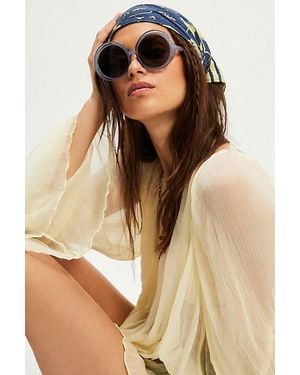 Free People Wavy Baby Round Oversized Sunglasses - Brown