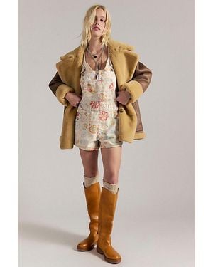 Free People We The Free Ziggy Printed Shortalls - Natural