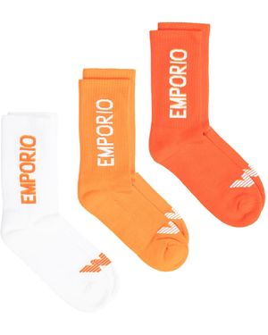 Emporio Armani 3 Pack Socks - Orange