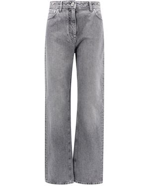 Versace High-Waist Straight-Leg Jeans - Grey