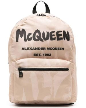 Alexander McQueen Graffiti Metropolitan Backpack - Natural