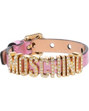 Moschino Bracciale logo lettering - Rosa