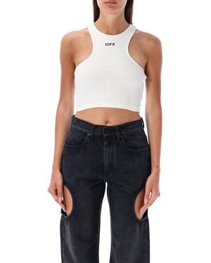 Off-White c/o Virgil Abloh Off- Ribbed Crop Top - Blue