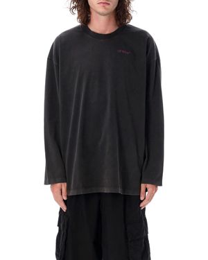 Off-White c/o Virgil Abloh T-shirt manica lunga bacchus skate - Nero