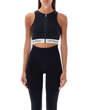 Off-White c/o Virgil Abloh Logo Band Crop Top - Blue