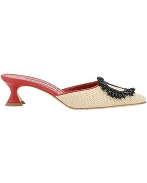 Manolo Blahnik Mules con tacco atikalo 50 - Marrone