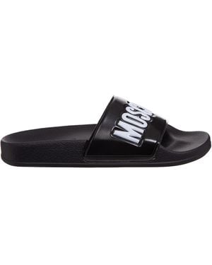 Moschino Logo Slides - Black