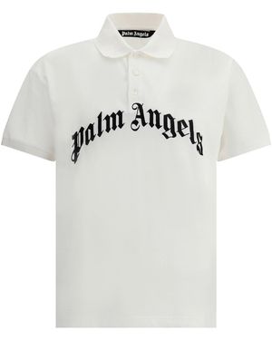 Palm Angels Polo curved logo - Bianco