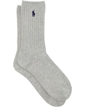 Polo Ralph Lauren Calzini Con Ricamo Polo Pony - Grigio