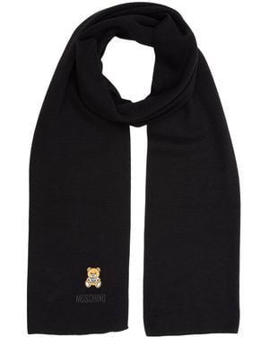 Moschino Sciarpa lana Teddy Bear - Nero