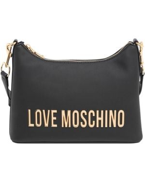 Love Moschino Maxi Lettering Hobo Bag - Black