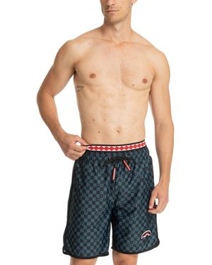 Sprayground Boxer mare checkered midi - Blu