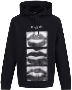 Balmain Lips Hoodie - Blue