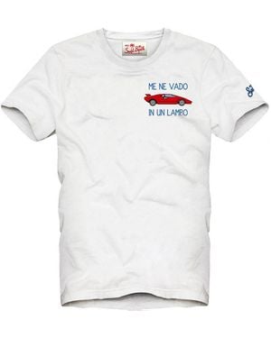 Mc2 Saint Barth Me Ne Vado In Un Lambo T-shirt - White