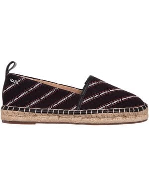 Karl Lagerfeld Kamini Stripe Logo Espadrilles - Brown