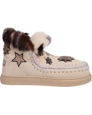 Mou Eskimo Star Ankle Boots - Natural