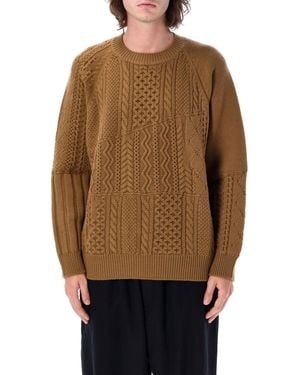 Comme des Garçons Cable Knit Jumper - Brown