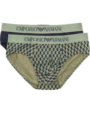 Emporio Armani 2 Pack Briefs - Green