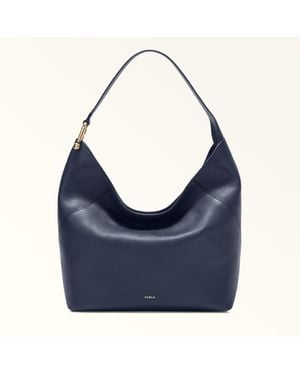 Furla Lara Shoulder Bag Mediterraneo Grained Calf Leather - Blue