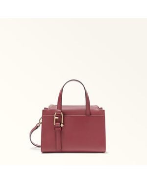 Furla Nuvola Boston Bag Rubino Claris Lux Calf Leather - Purple